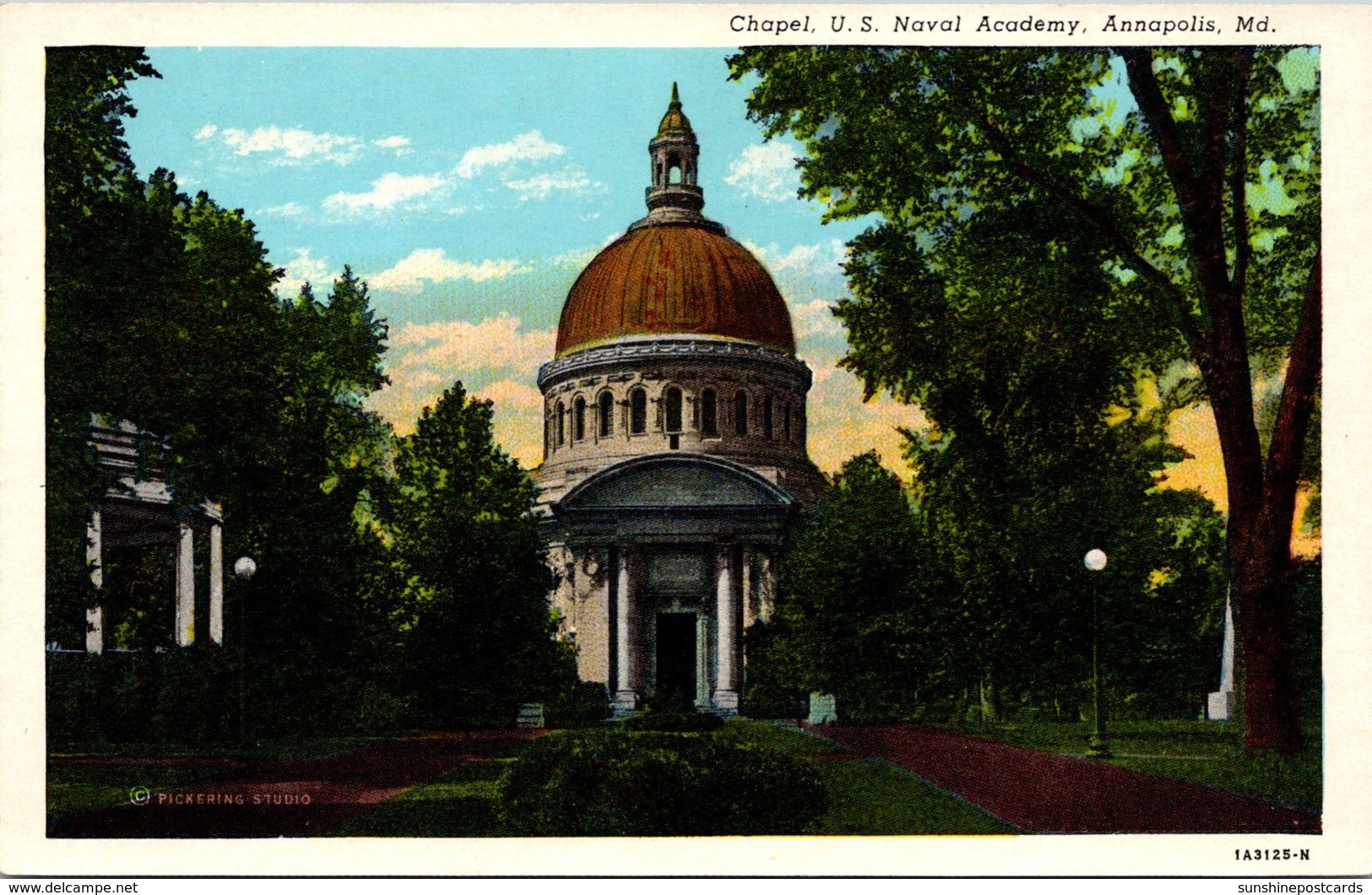 Maryland Annapolis Chapel U S Naval Academy 1933 Curteich - Annapolis – Naval Academy