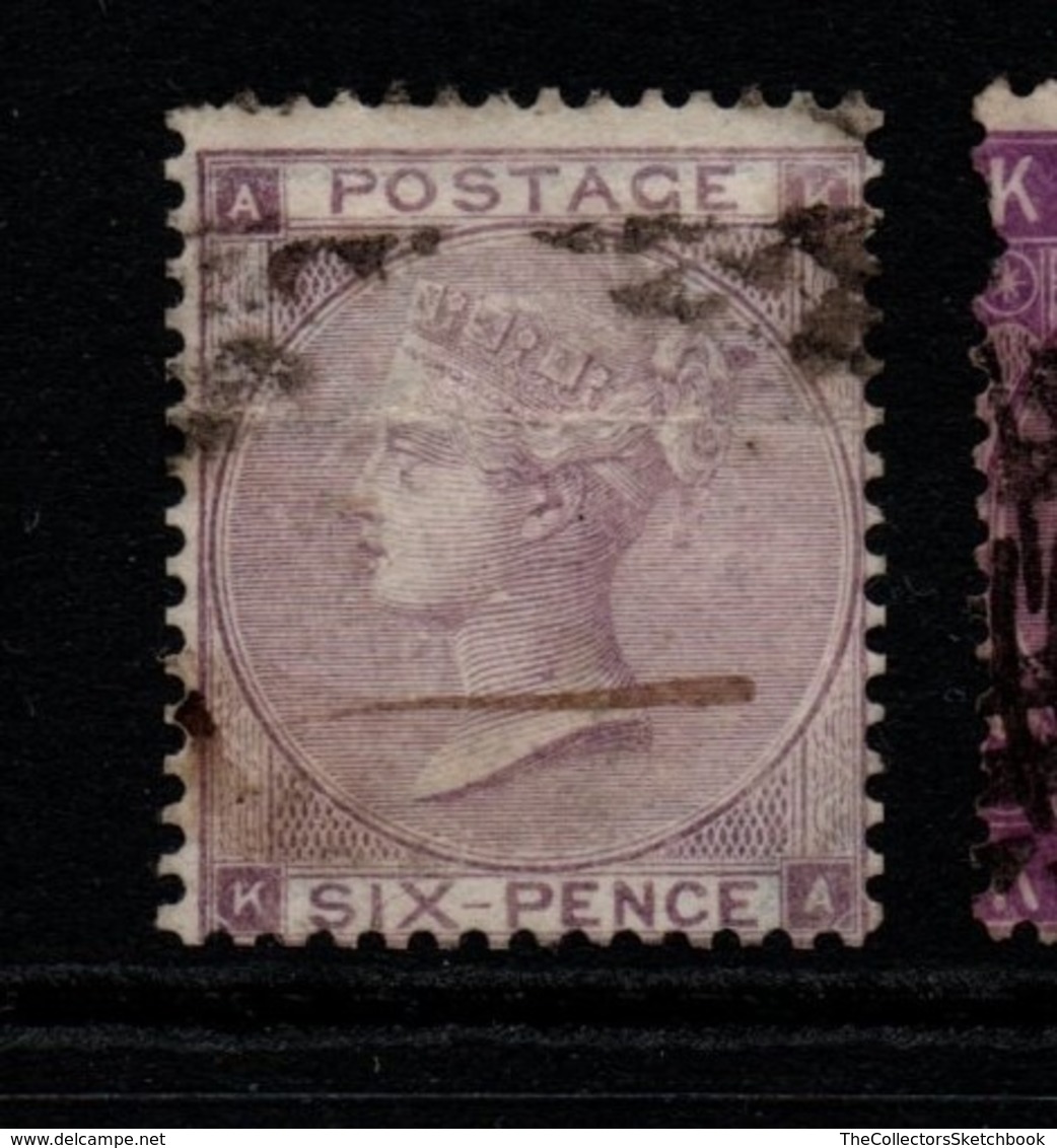 GB Victoria Surface Printed 6d Small Corner Letters Hair Lines Thick Paper Good Used - Unused Stamps