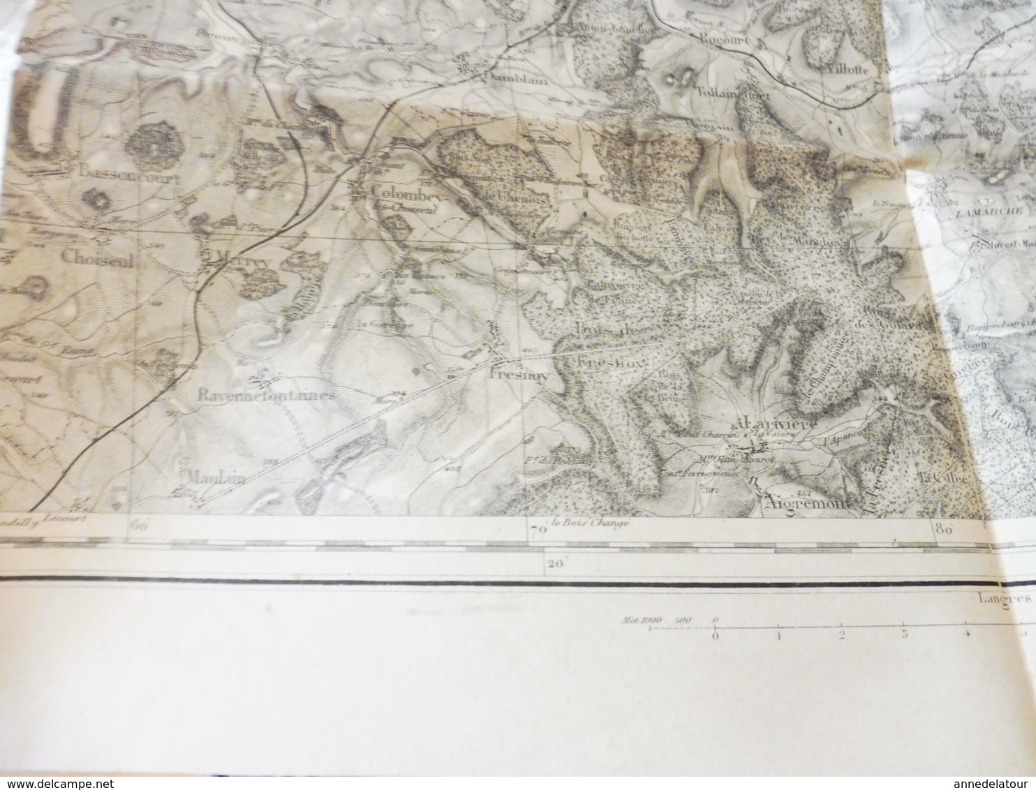 Origine 1845, Révisé 1913  Carte Topograph  MIRECOURT par Officiers de l'Etat Major et déposé au Ministère de la Guerre