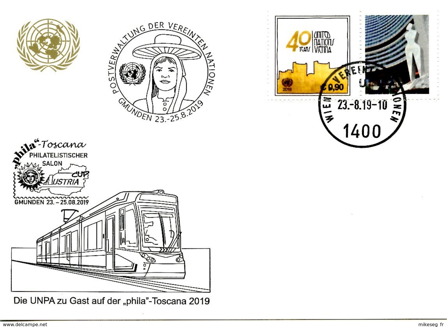 ONU Vienne 2019  - White Card Gmunden 23_25-8-2019 - 40 Ans Vienne - Cartes-maximum