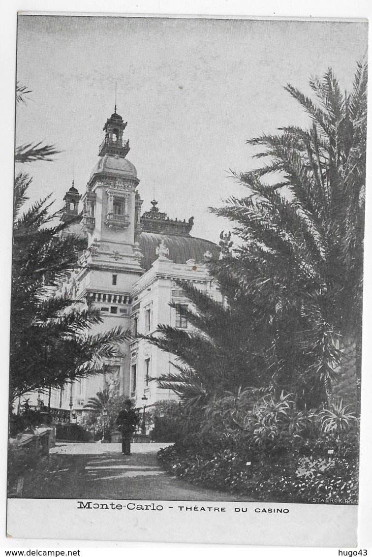 MONTE CARLO - THEATRE DU CASINO AVEC PERSONNAGE - CPA NON VOYAGEE - Opéra & Théâtre