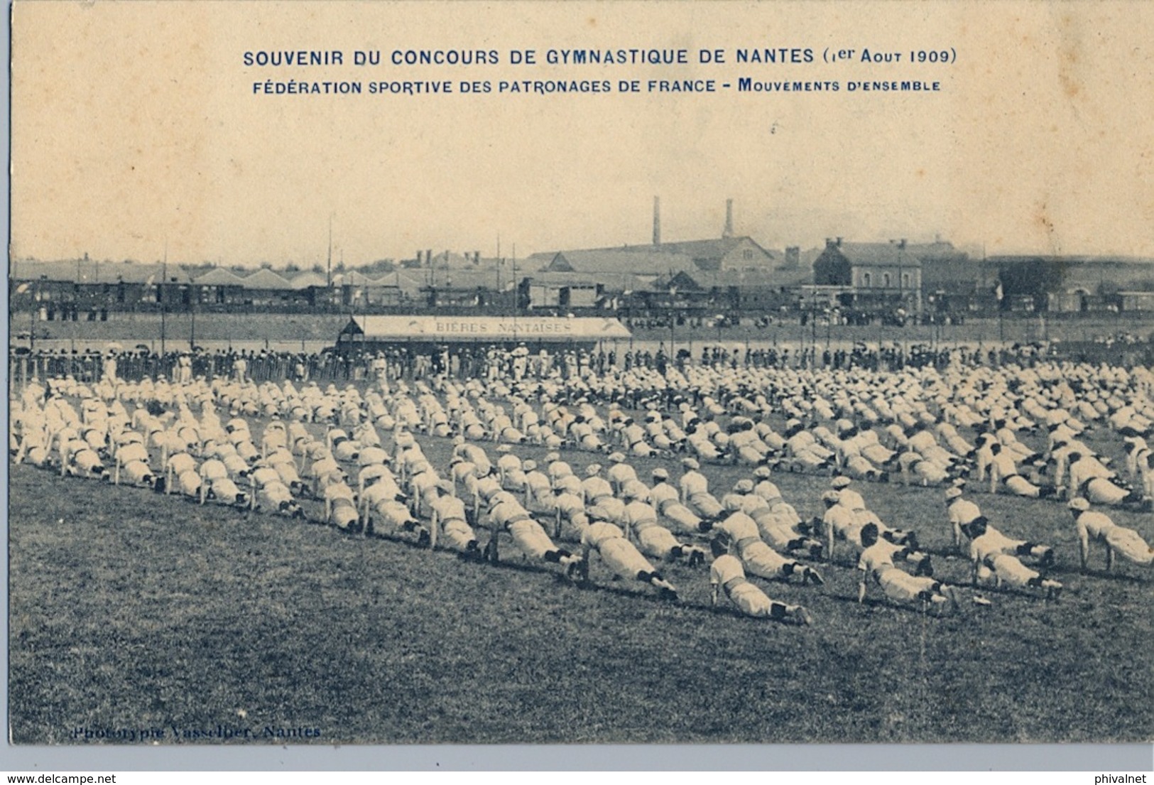 1909 FRANCIA - NANTES , T.P. NO CIRCULADA ,  CONCOURS DE GYMNASTIQUE , GIMNASIA , GYMNASTICS - Gymnastique