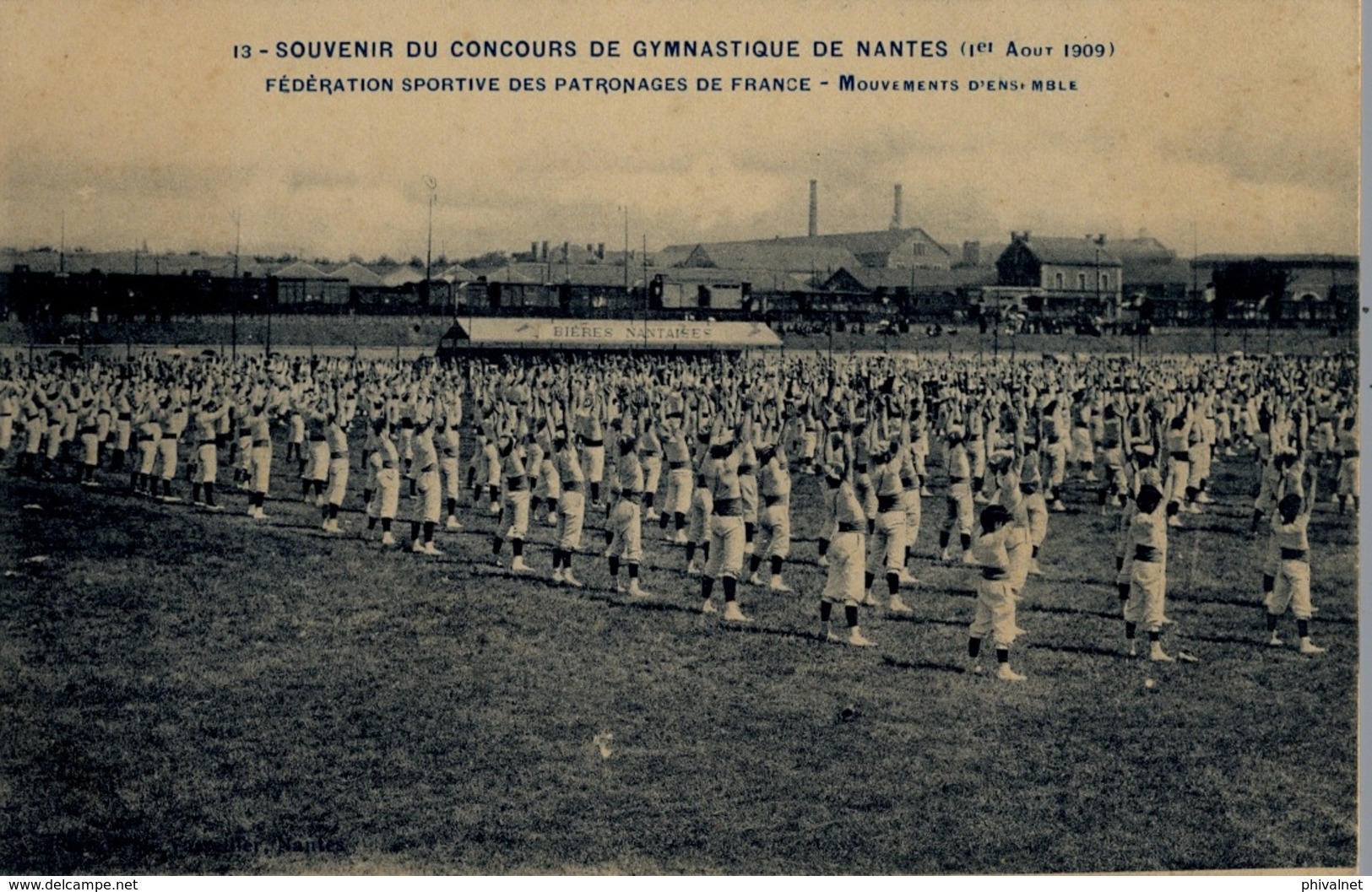 1909 FRANCIA - NANTES , T.P. NO CIRCULADA ,  CONCOURS DE GYMNASTIQUE , GIMNASIA , GYMNASTICS - Gymnastics