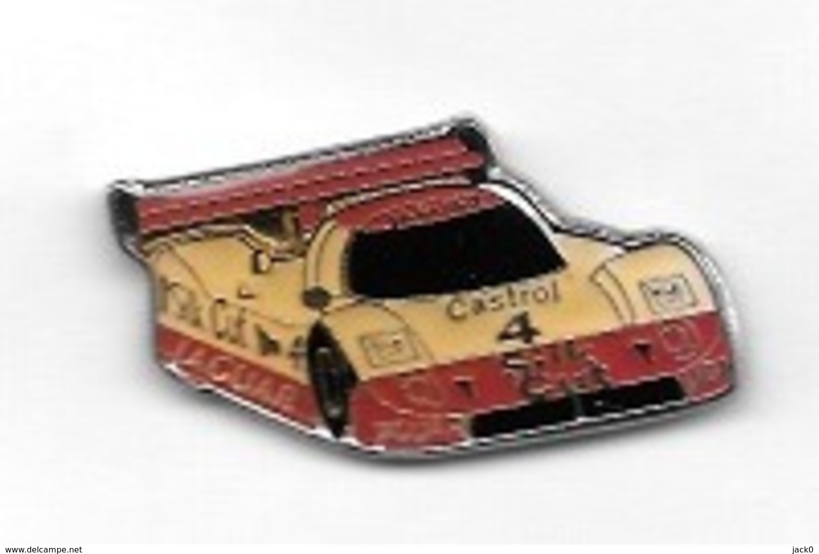 Pin's  Sport   Automobile  JAGUAR  N° 4  Avec  CASTROL  Verso  JAGUAR  XJR 9 - Jaguar