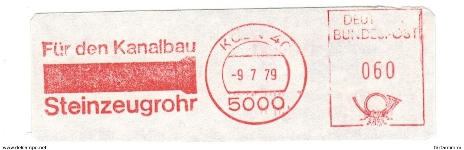 EMA METER STAMP FREISTEMPEL GERMANY IDROLOGIE KANAL STEINZEUGROHR PIPE WATER PETROLEUM GAS - Water