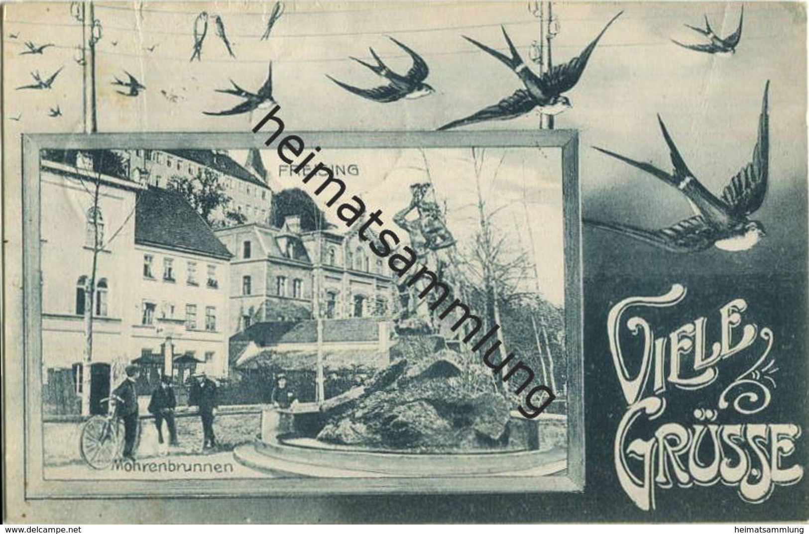 Freising - Mohrenbrunnen - Verlag Josef Huber München - Gel. 1907 - Freising