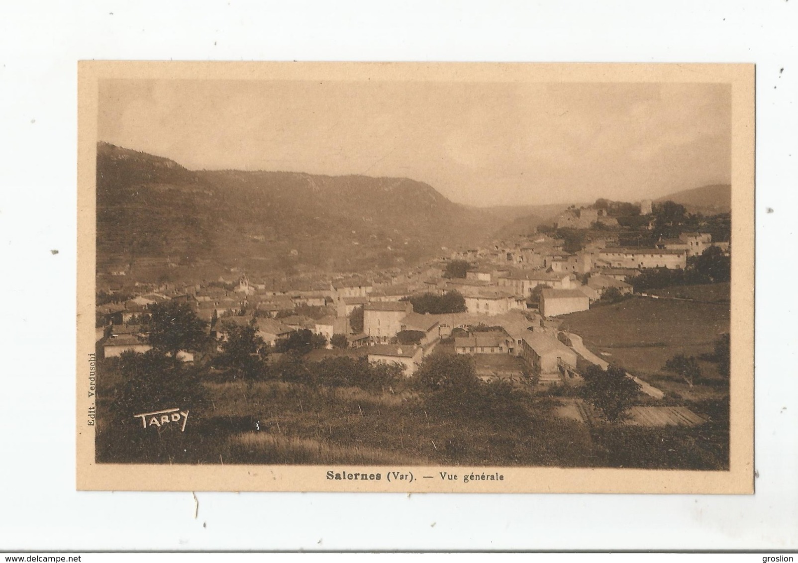 SALERNES (VAR) VUE GENERALE PANORAMIQUE 1936 - Salernes