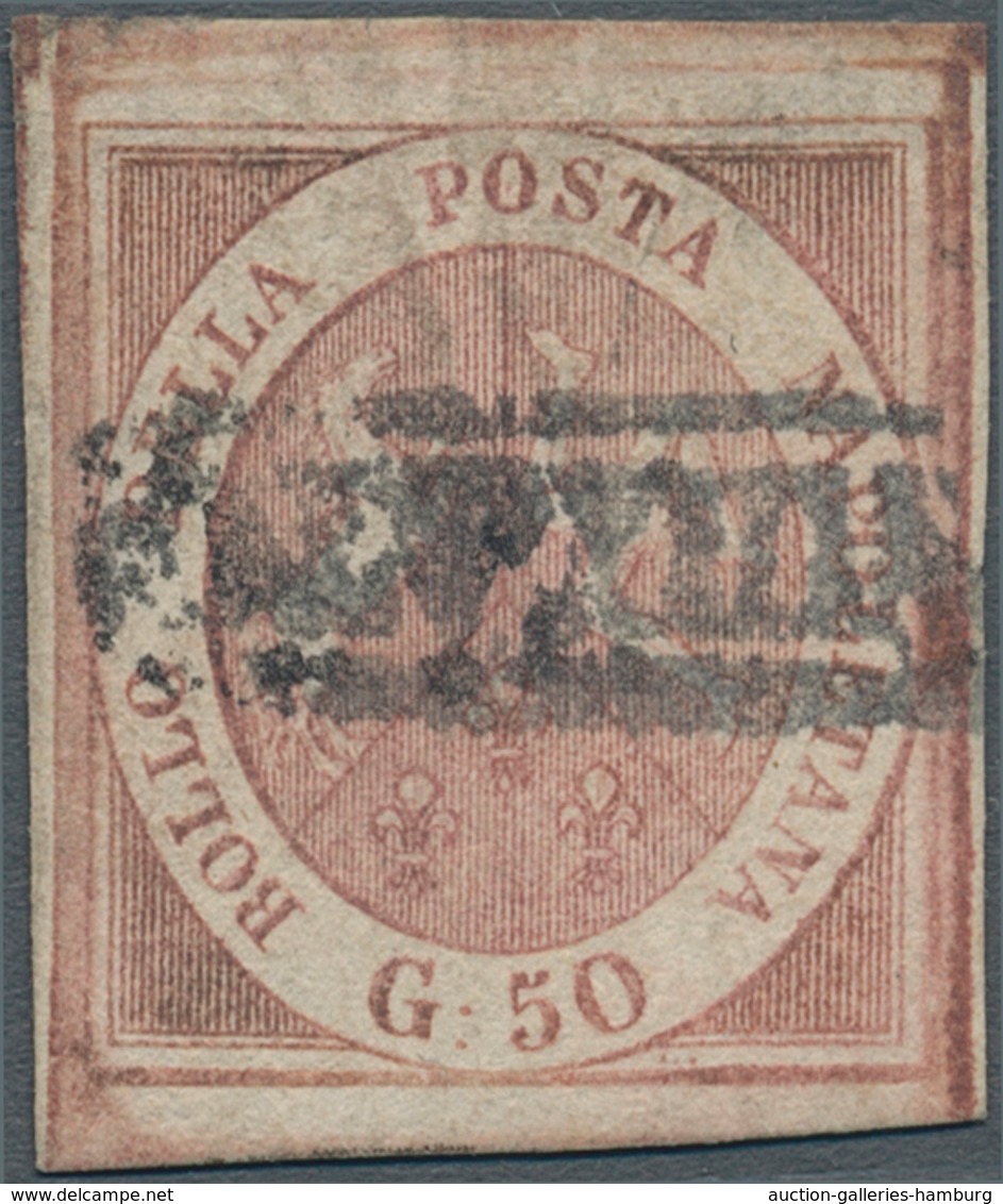 Italien - Altitalienische Staaten: Neapel: 1859. 50 Grana Brownish-rose, Cancelled With Part Of Fram - Napoli