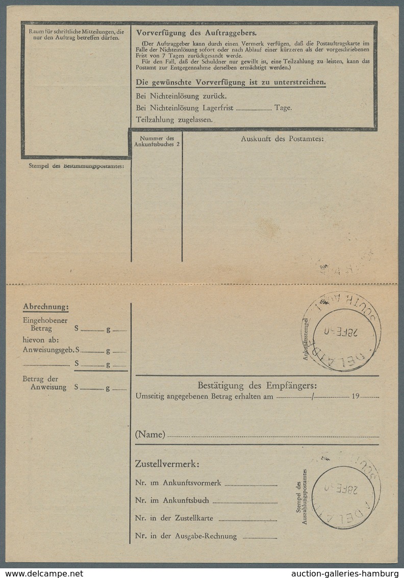 Österreich - Ganzsachen: 1950/51, Trachten Korrespondenzkarte 30 Gr. Violett, Postauftragskarte 60 G - Altri & Non Classificati