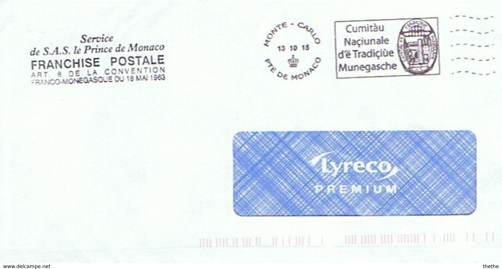 Service De S.A.S. Le Prince De Monaco - Franchise Postale - Maschinenstempel (EMA)