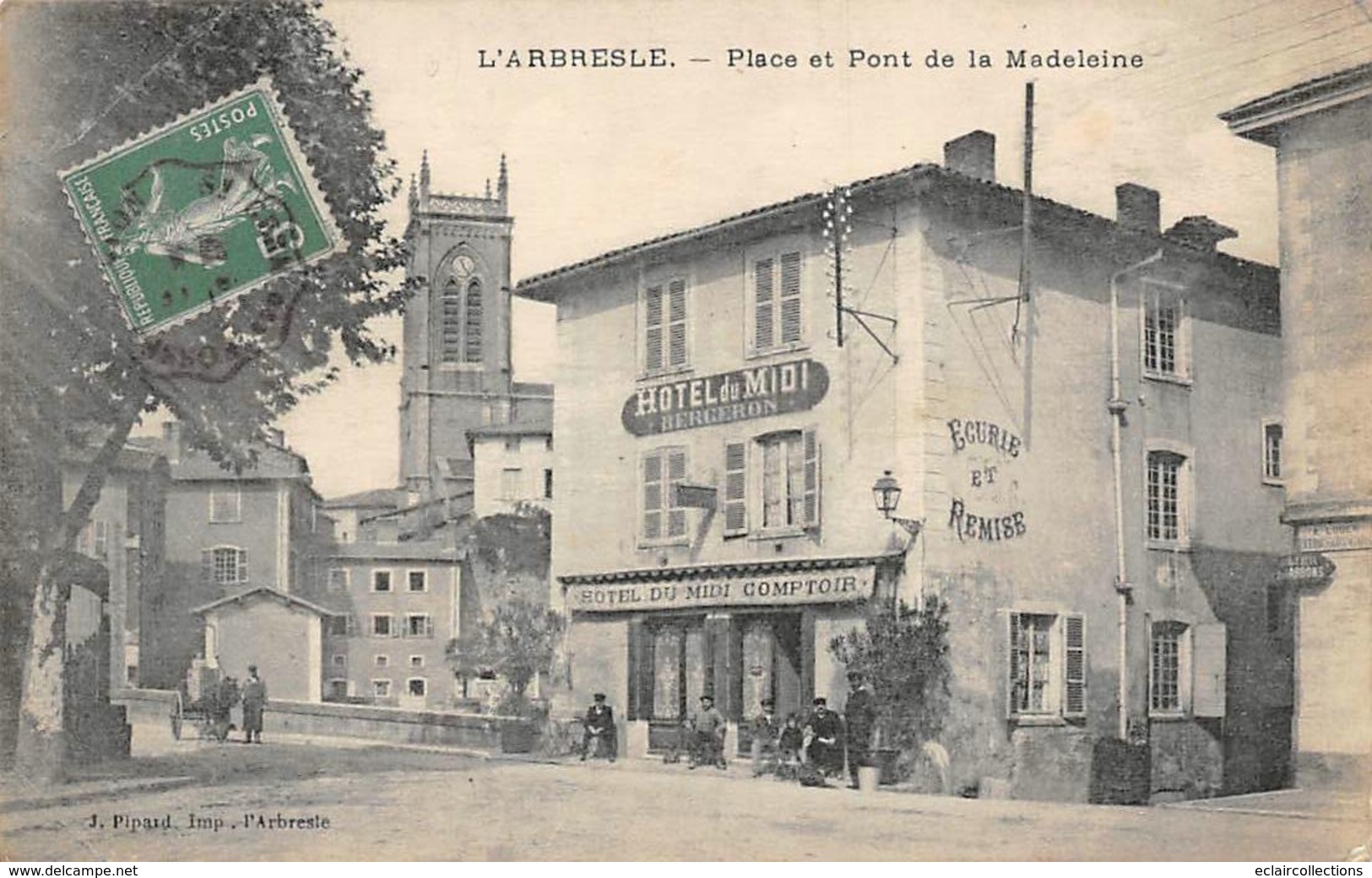 L'Arbresle      69     Place Et Pont De La Madeleine. Hôtel Du Midi     (voir Scan) - L'Arbresle