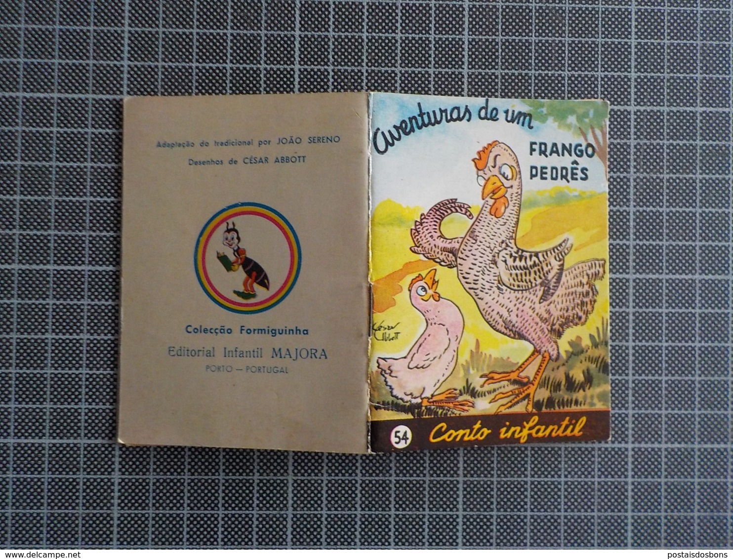 Cx 10) MAJORA Conto Infantil Portugal Ilustrado César Abbott AVENTURAS DE UM FRANGO PEDRÊS 9,8X7,5cm Coleção Formiguinha - Junior