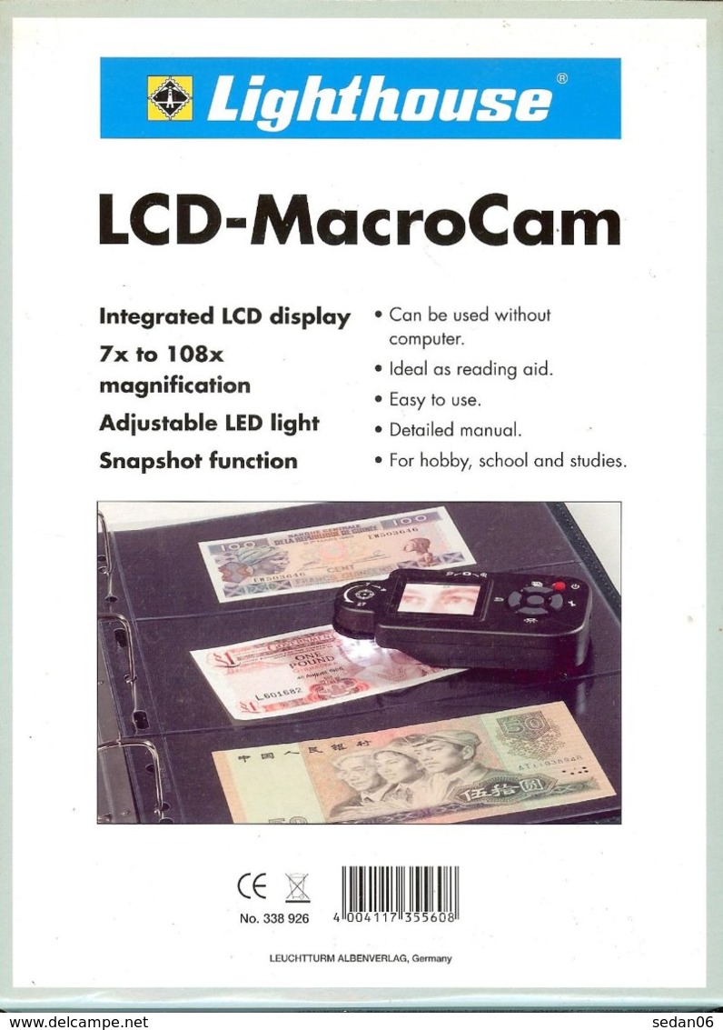 LEUCHTTURM - CAMERA/MICROSCOPE MACRO - Gr. 7x à 108x (REF; 338926) - Stamp Tongs, Magnifiers And Microscopes