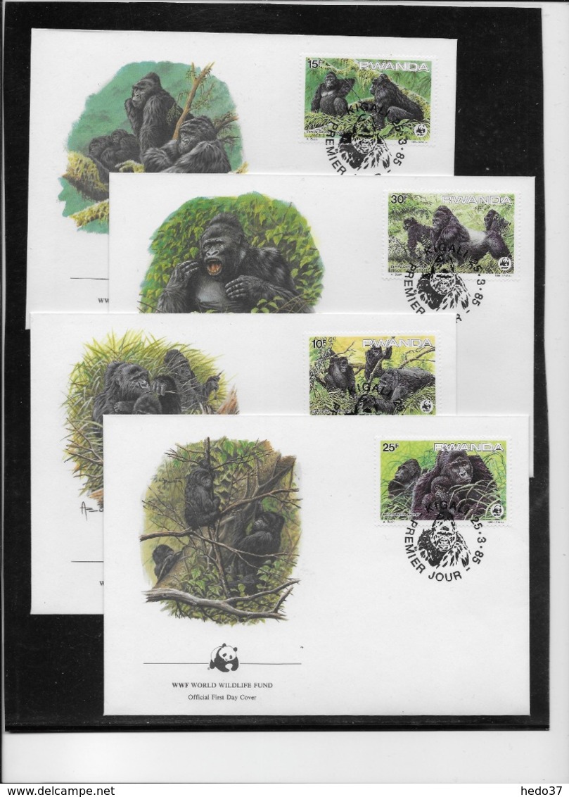 Thème Animaux - W.W.F. - Singes - Rwanda - Enveloppes - TB - Lettres & Documents