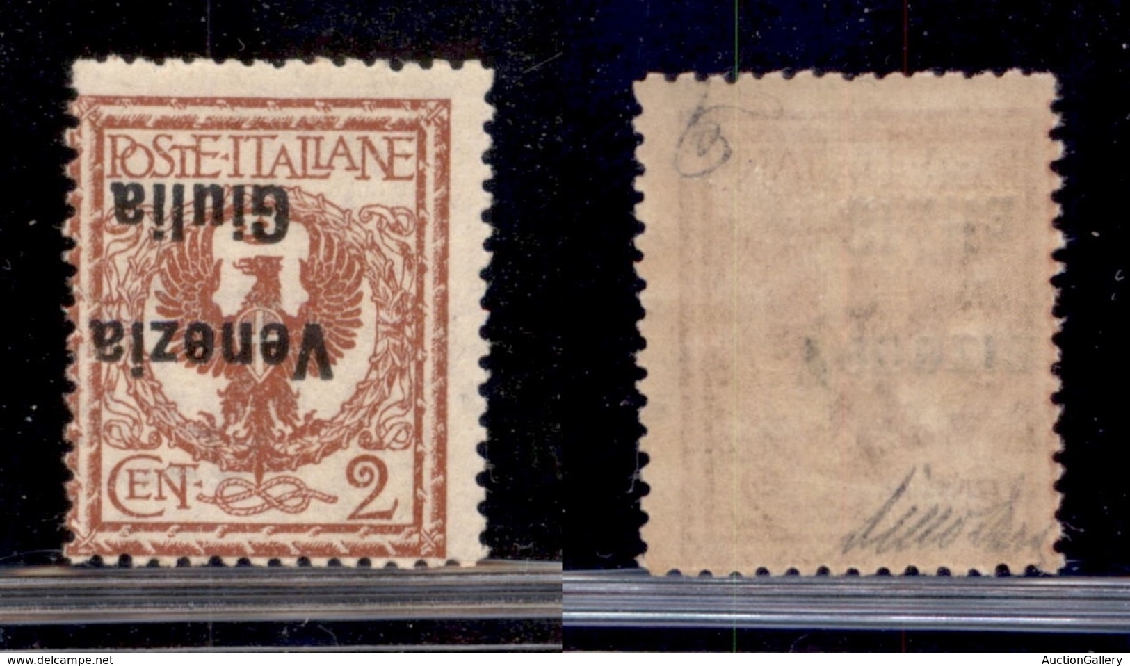 Occupazioni I Guerra Mondiale - Venezia Giulia - 1919 - 2 Cent (20a) - Soprastampa Capovolta - Gomma Originale (100) - Other & Unclassified