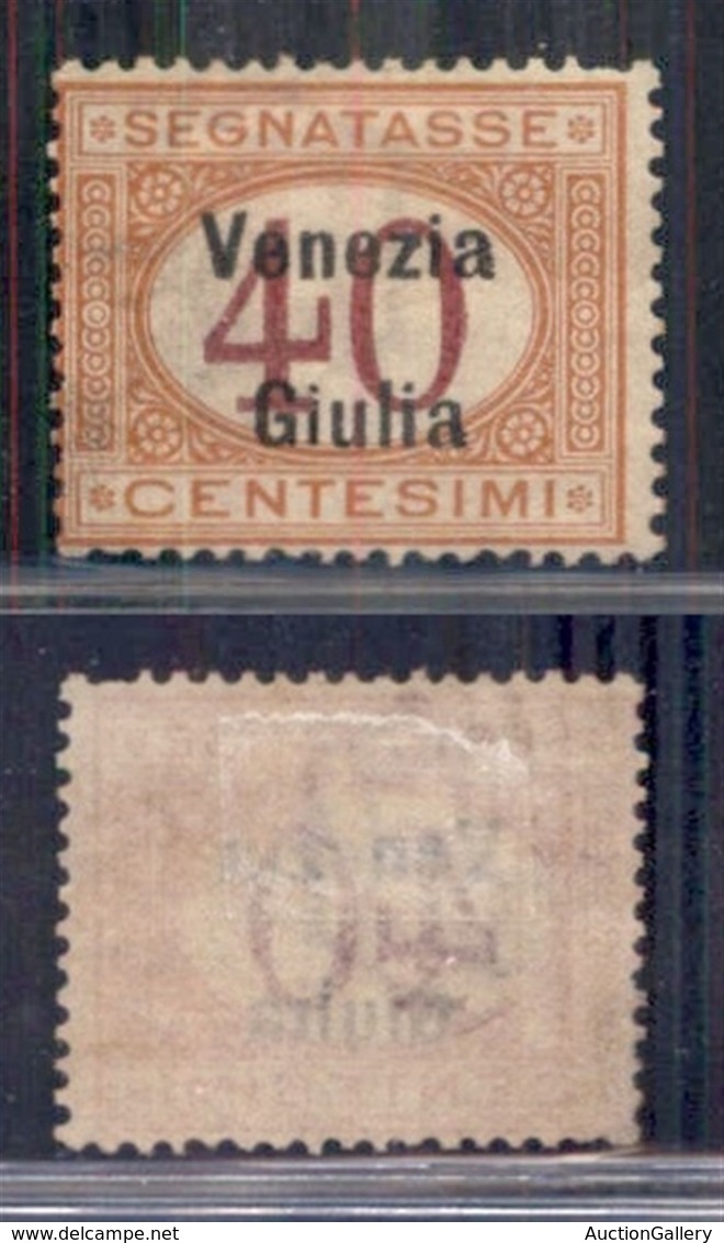 Occupazioni I Guerra Mondiale - Venezia Giulia - Segnatasse - 1918 - 40 Cent (5) - Gomma Originale (200) - Sonstige & Ohne Zuordnung