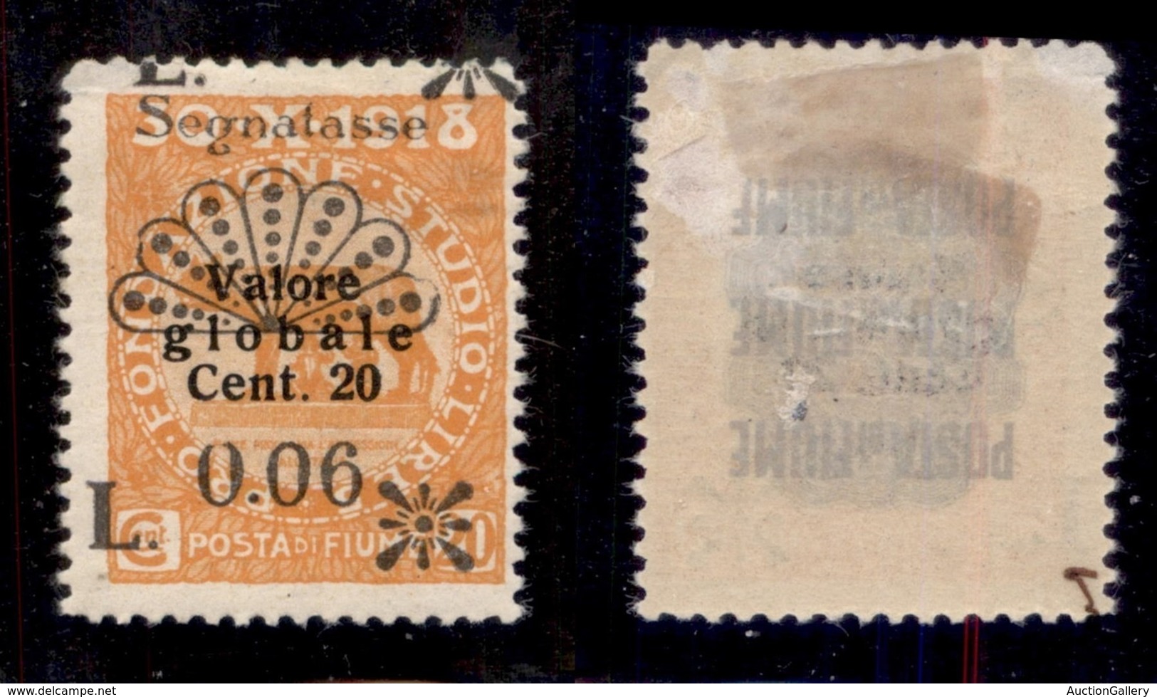 Occupazioni I Guerra Mondiale - Fiume - Segnatasse - 1921 - 6 Cent Su 20 (29 Varietà) Con Parziale Doppia Soprastampa (L - Sonstige & Ohne Zuordnung