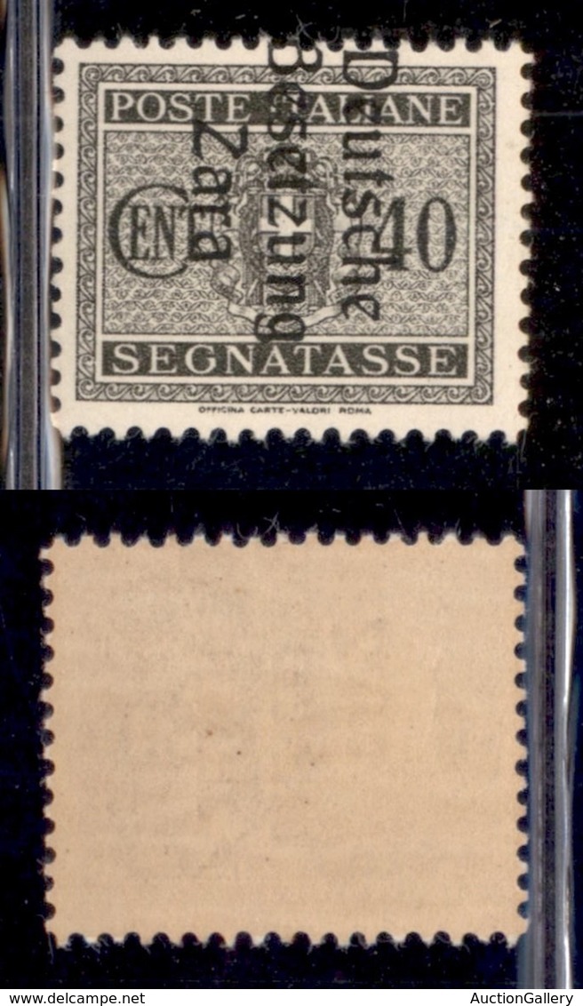 Occupazioni II Guerra Mondiale - Occupazione Tedesca - Zara - Segnatasse - 1943 - 40 Cent (6b) - Soprastampa Spostata (B - Sonstige & Ohne Zuordnung