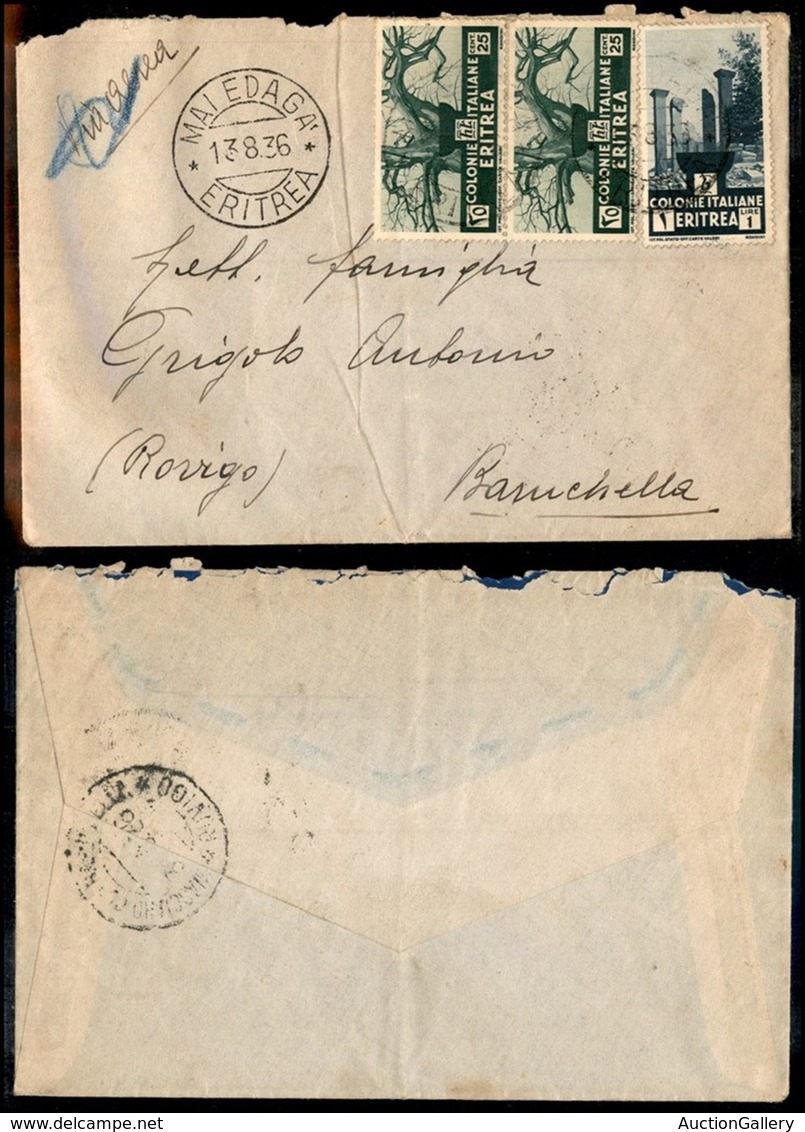 Colonie - Eritrea - Maiedagà (P.ti 9) - Aereogramma Per Rovigo Del 13.8.36 (207 Coppia + 209) - Otros & Sin Clasificación