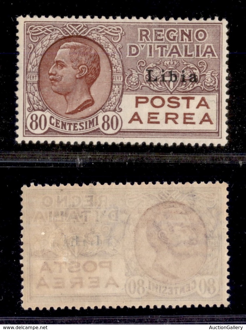 Colonie - Libia - Posta Aerea - 1929 - 80 Cent (2) - Gomma Integra - Ottimamente Centrato (600) - Sonstige & Ohne Zuordnung