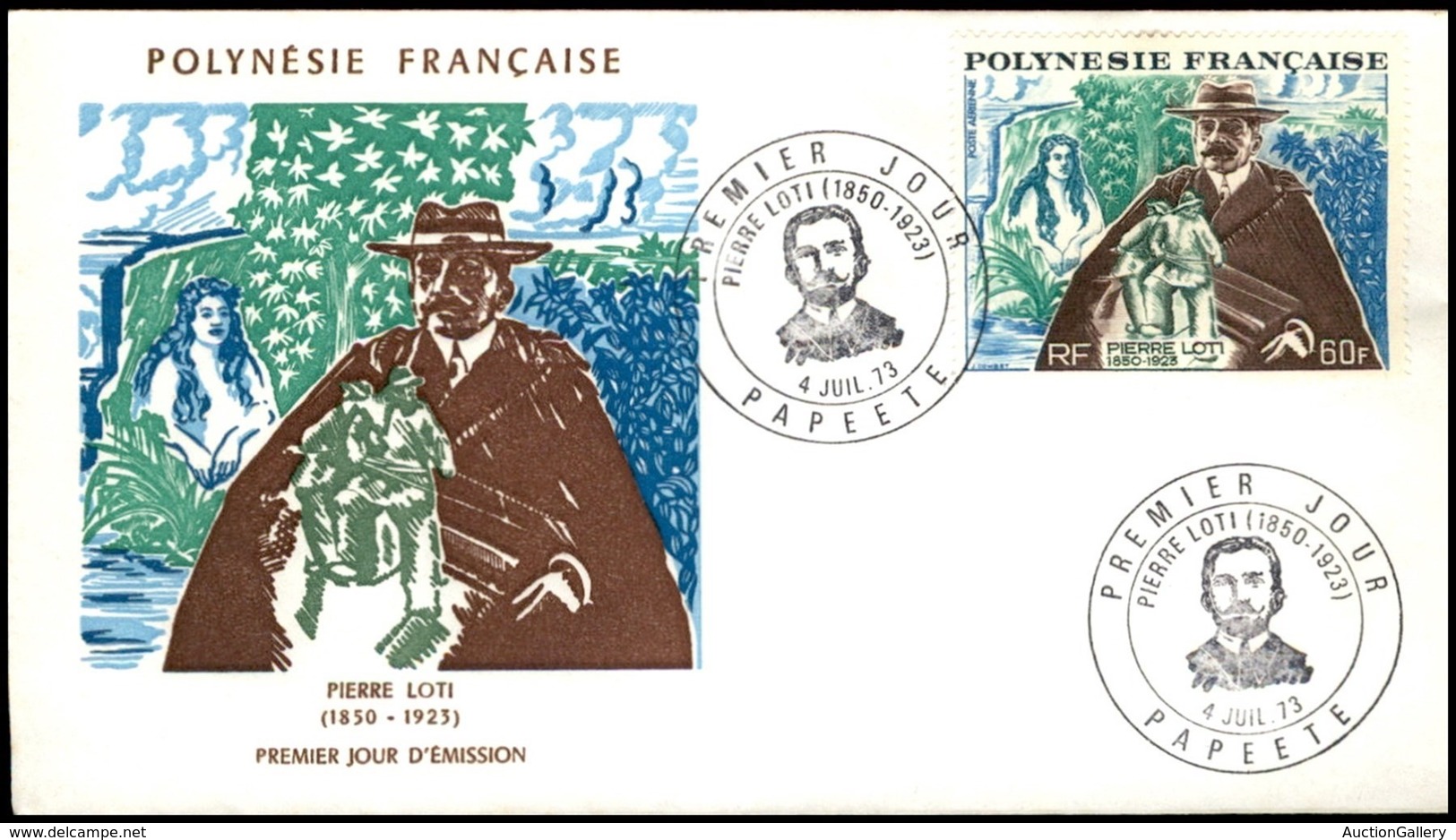 POLINESIA FRANCESE - 1973 - 60 Fr Pierre Loti (168) - FDC 4.7.73 - Otros & Sin Clasificación