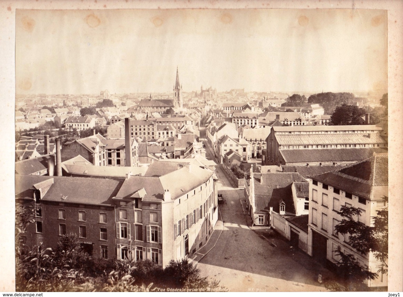 Photo Albuminée Louvain Et Namur Format 27/21 Contre Collé Sur Carton 2 Photos Recto Verso - Alte (vor 1900)