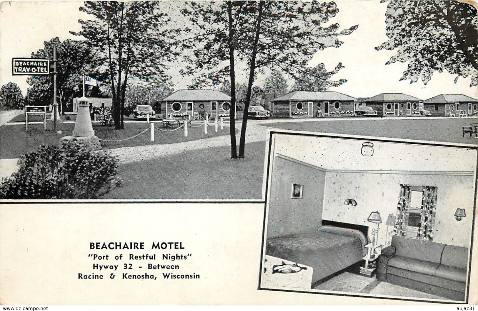 Etats-Unis - Wisconsin - Beachaire Motel - Port Of Restful Nights - Hyway 32 - Between - Racine - Kenosha - état - Racine