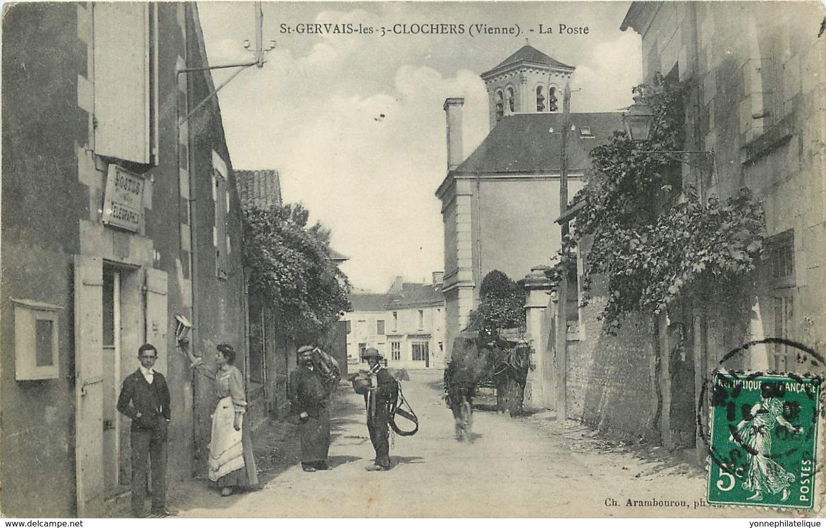 86 - Vienne - SAINT-GERVAIS-LES-TROIS-CLOCHERS - La Poste - - Saint Gervais Les Trois Clochers