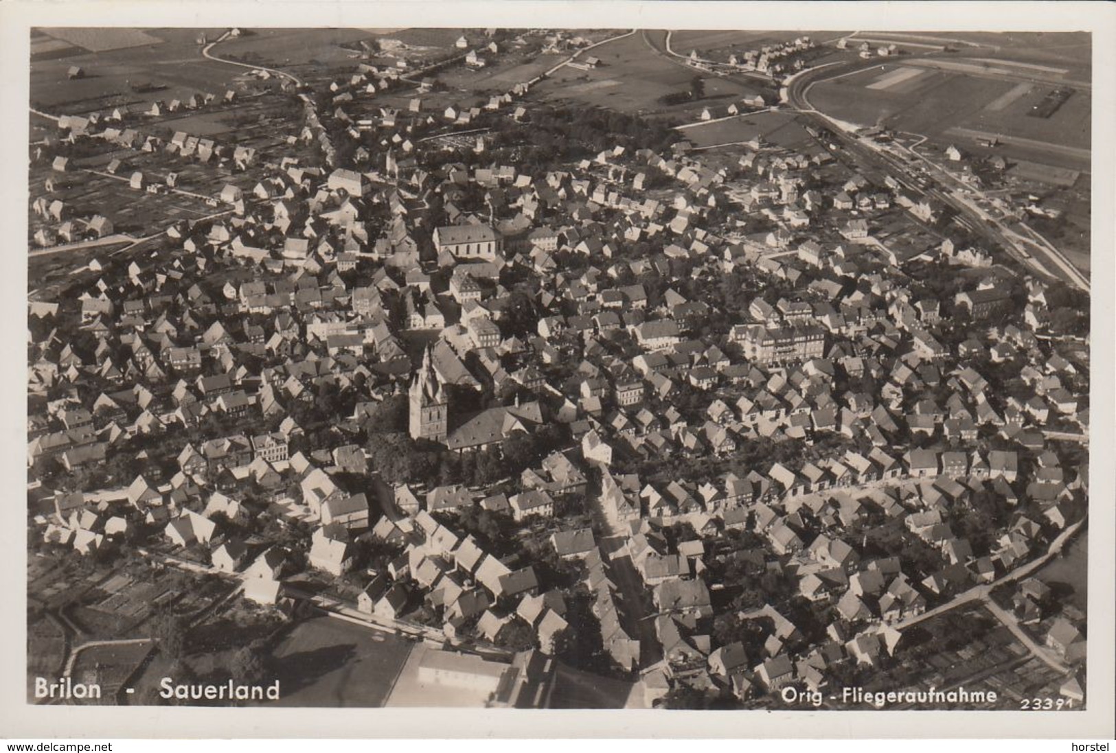 D-59929 Brilon - Sauerland - Orginal Fliegeraufnahme - Aerial View ( Oben Rechts Bahnhof) - Brilon