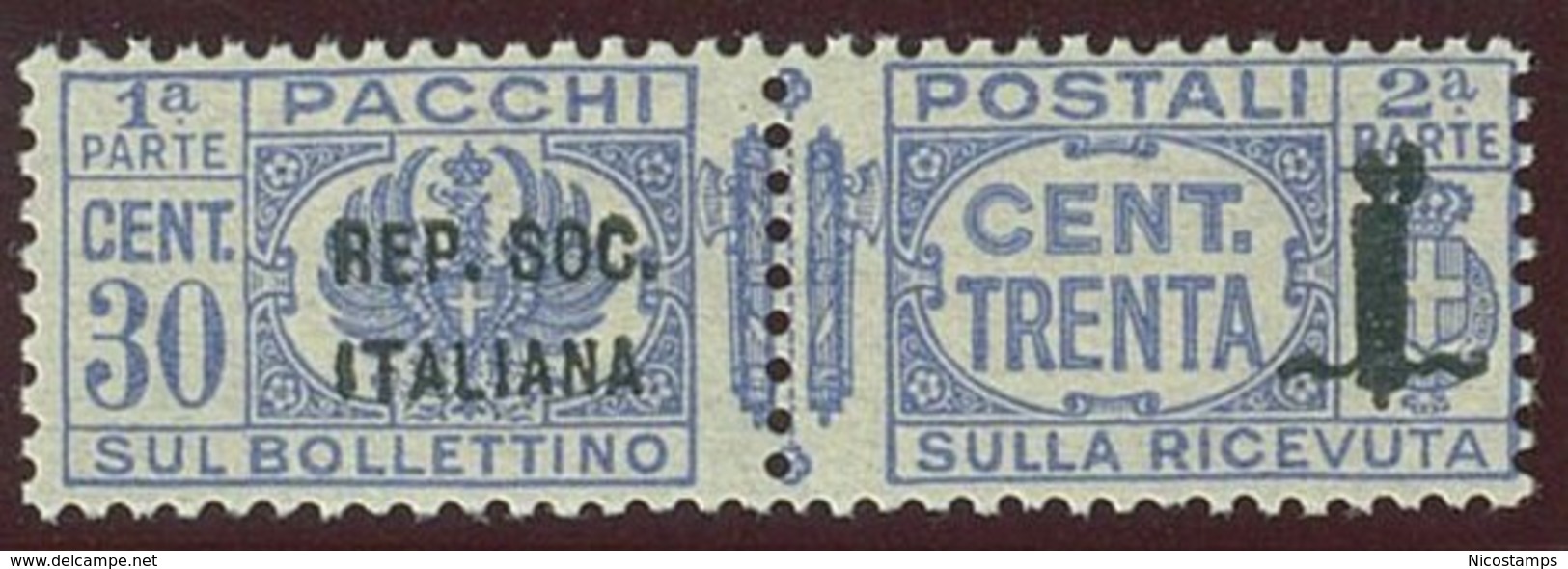 ITALIA REPUBBLICA SOCIALE ITALIANA (R.S.I.) SASS. P.P. 39a  NUOVO - Postpaketten