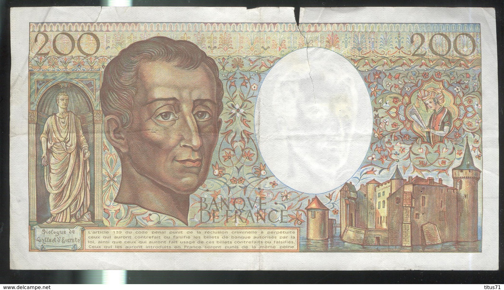 Billet De 200 Francs France Montesquieu 1982 - 200 F 1981-1994 ''Montesquieu''