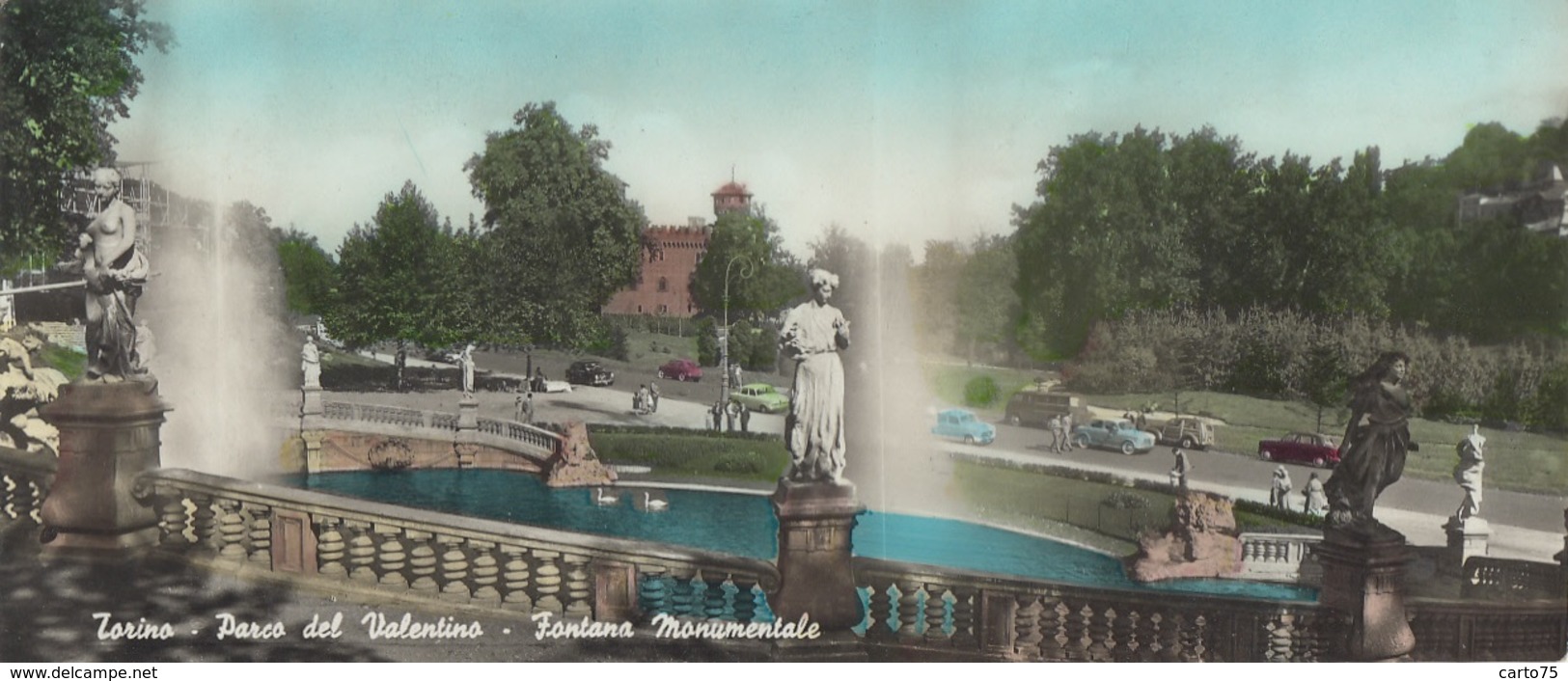 Italie - Torino - Turin - Panoramique - Parco Del Valentino - Fontana Monumentale - Automobiles - - Parks & Gardens