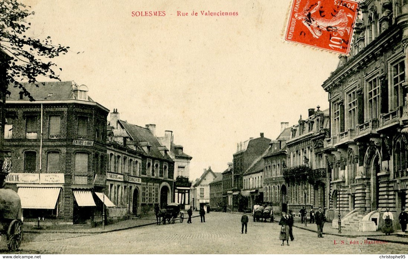 59 .20446 .solesmes .attelage .commerces .rue De Valenciennes . - Solesmes