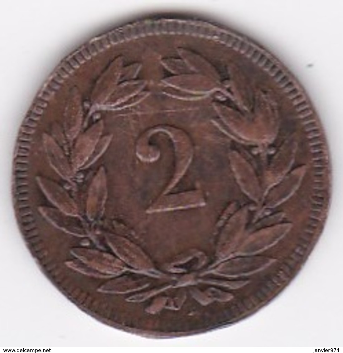 Suisse 2 Rappen 1893. - 2 Centimes / Rappen
