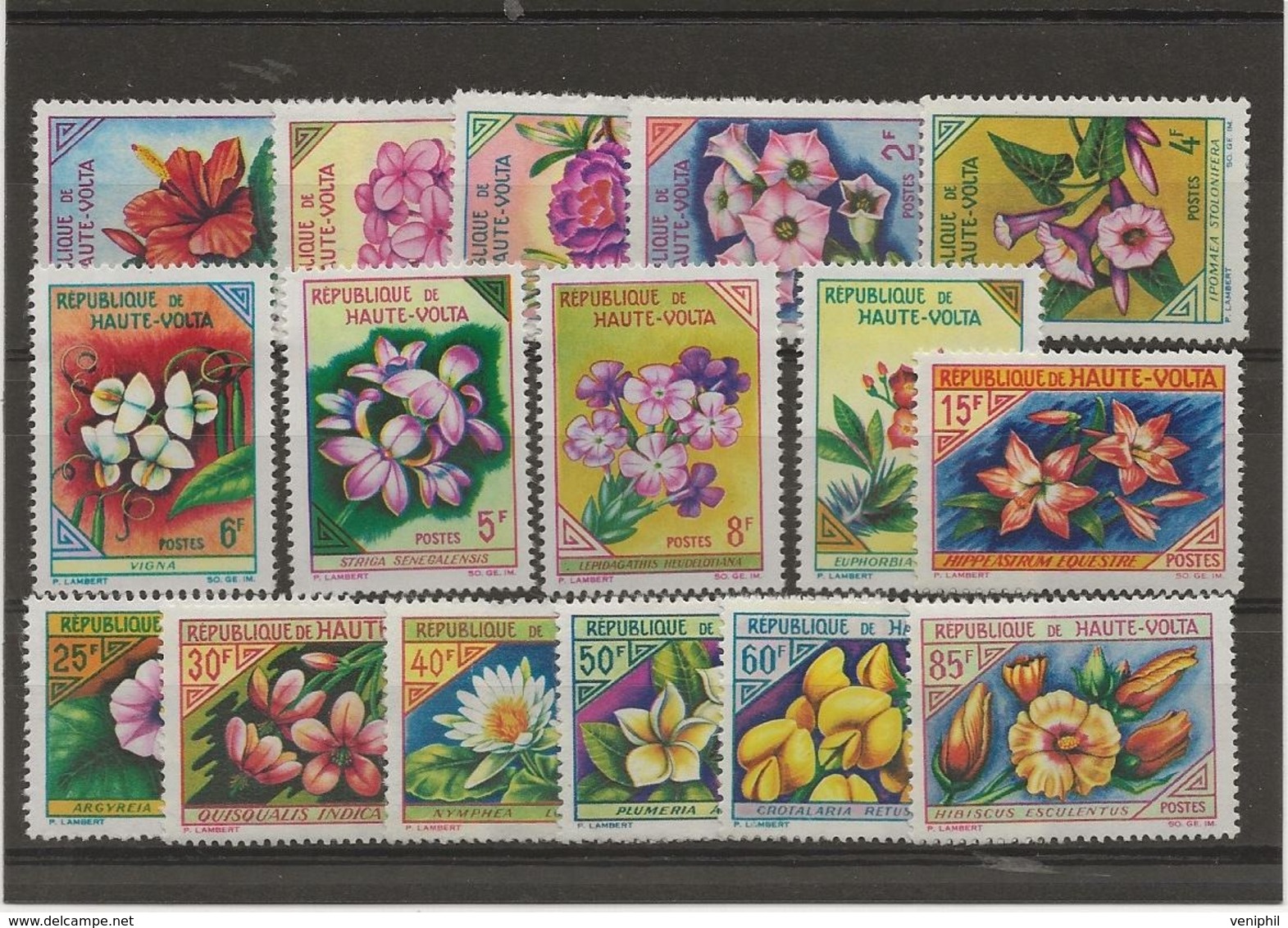 HAUTE - VOLTA - SERIE FLEURS - N° 113 A 128 NEUF X -ANNEE 1963 - COTE : 16 € - Upper Volta (1958-1984)