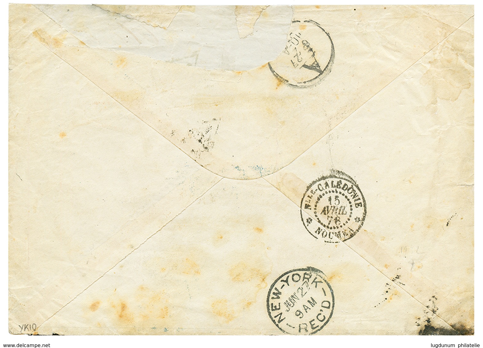 "ILES DES PINS" : 1878 NC POSTES ILES (DES) PINS + Cachets TAXES AMERICAINS Sur Enveloppe Pour NEW YORK (USA). Courrier  - Altri & Non Classificati