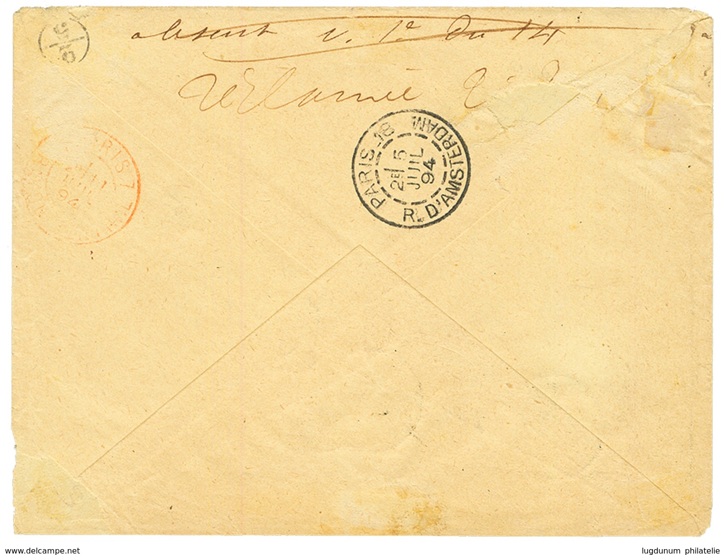 TAHITI : 1894 Paire 25c Sur Enveloppe RECOMMANDEE De PAPEETE Pour PARIS. TTB. - Altri & Non Classificati