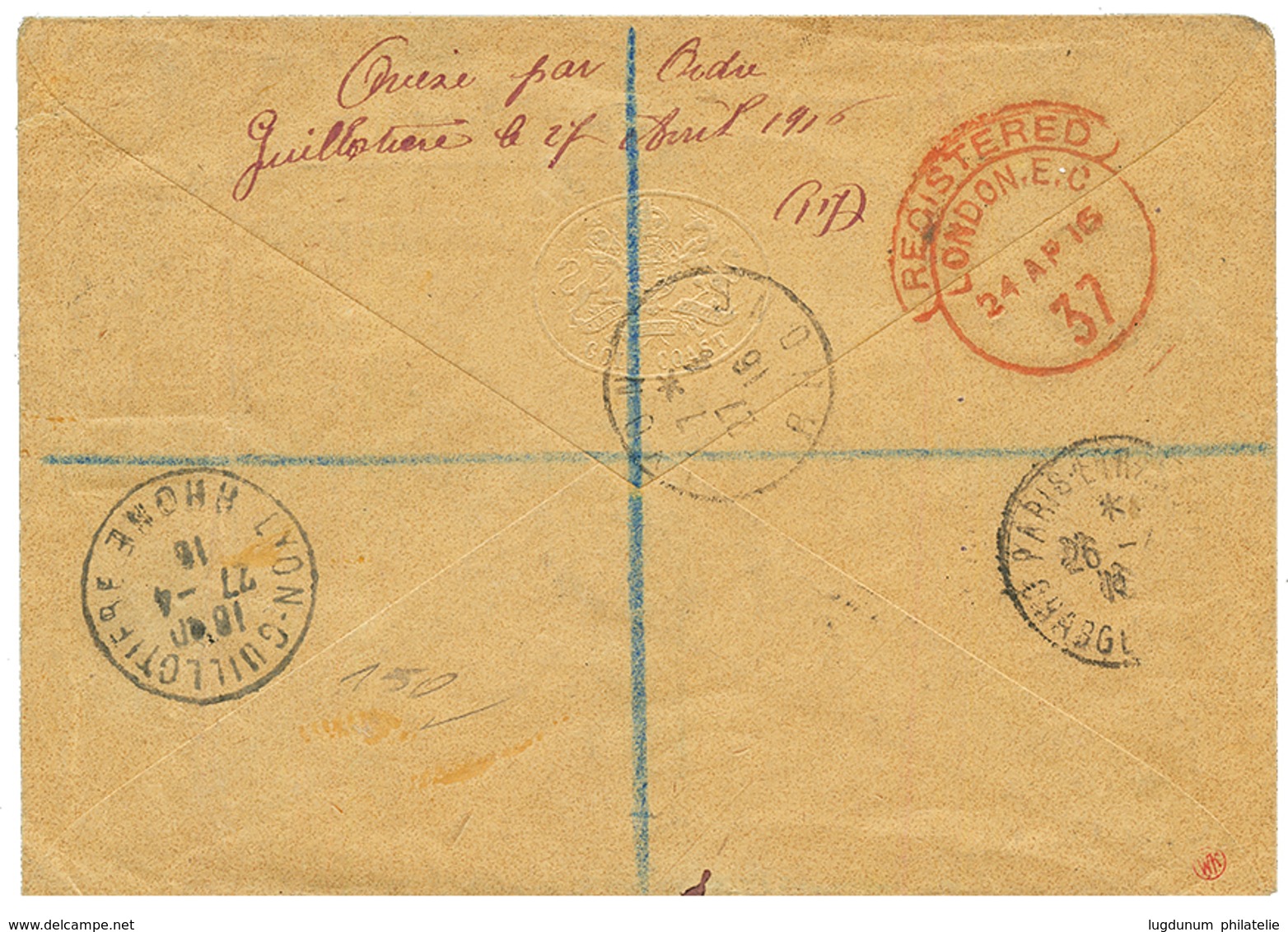 ANGLO-FRENCH Occup. : 1916 Paire 2 1/2d Obl. LOME Sur Env. "ON HIS MAJESTY'S SERVICE" Pour LYON. TTB. - Other & Unclassified