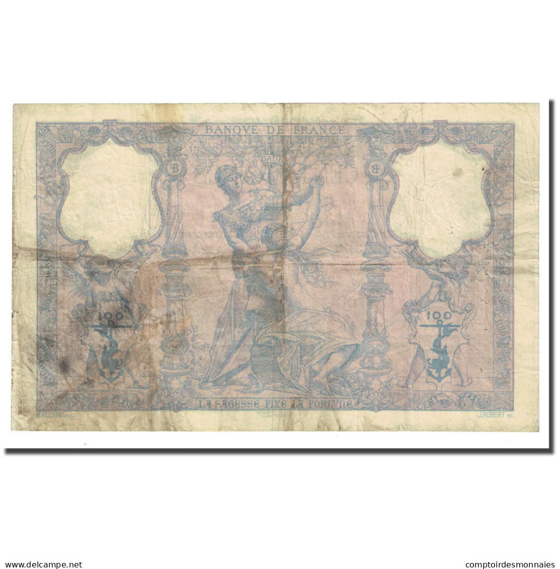 France, 100 Francs, Bleu Et Rose, 1896-08-25, TB, Fayette:21.9, KM:65b - 100 F 1888-1909 ''Bleu Et Rose''