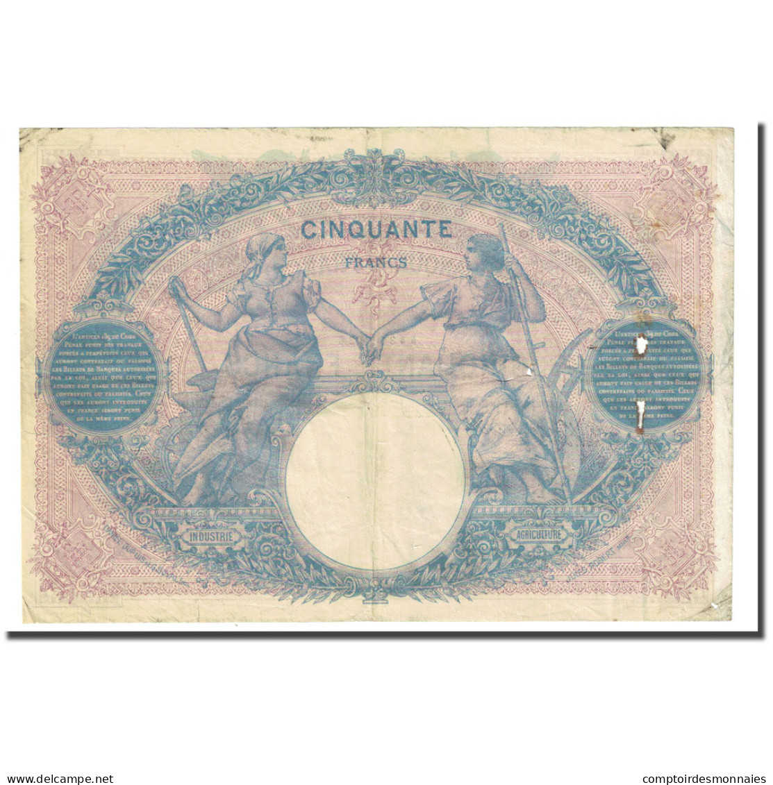 France, 50 Francs, Bleu Et Rose, 1900-01-10, TB, Fayette:14.12, KM:64b - 50 F 1889-1927 ''Bleu Et Rose''