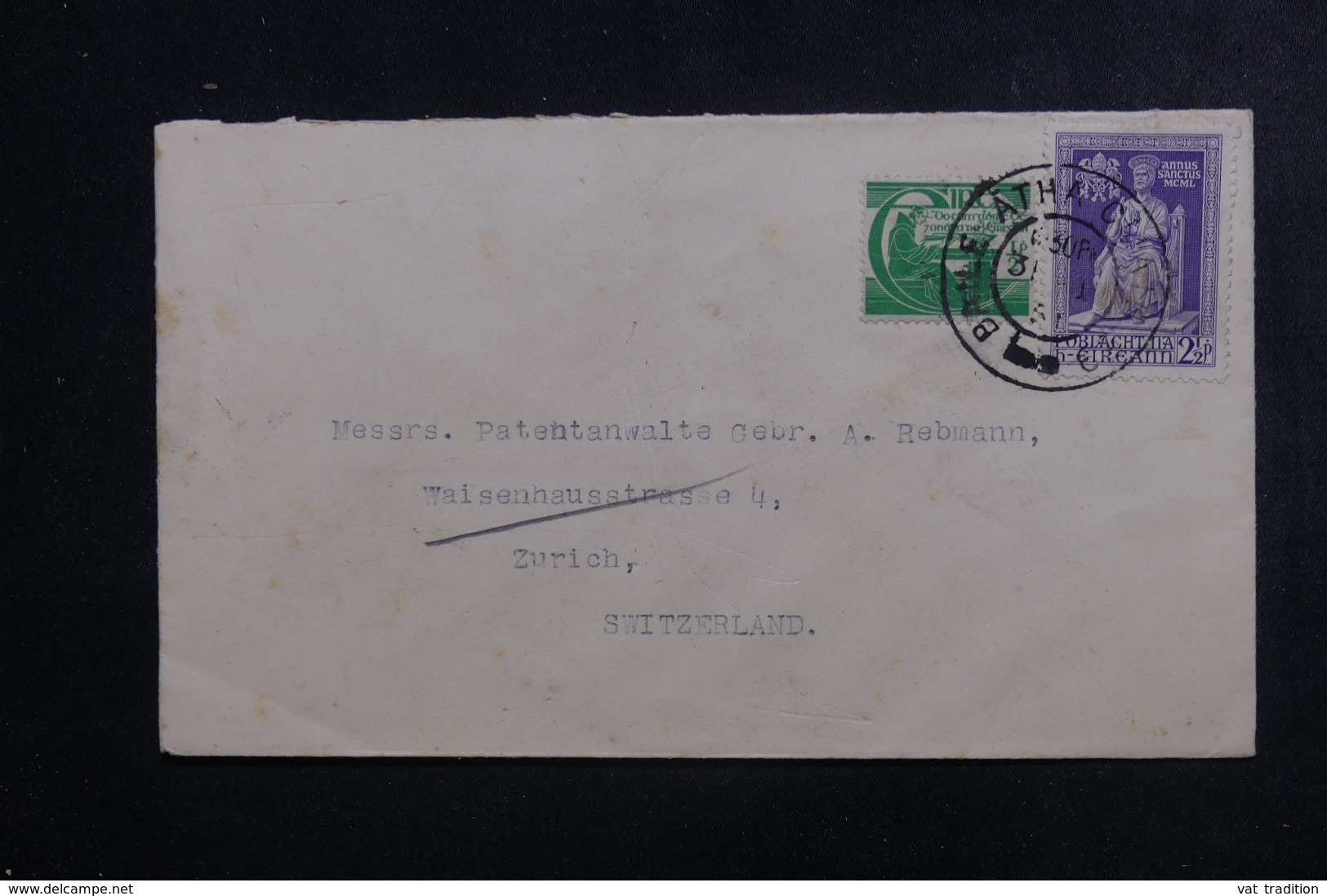 IRLANDE - Enveloppe Pour La Suisse En 1951, Affranchissement Plaisant - L 46286 - Lettres & Documents