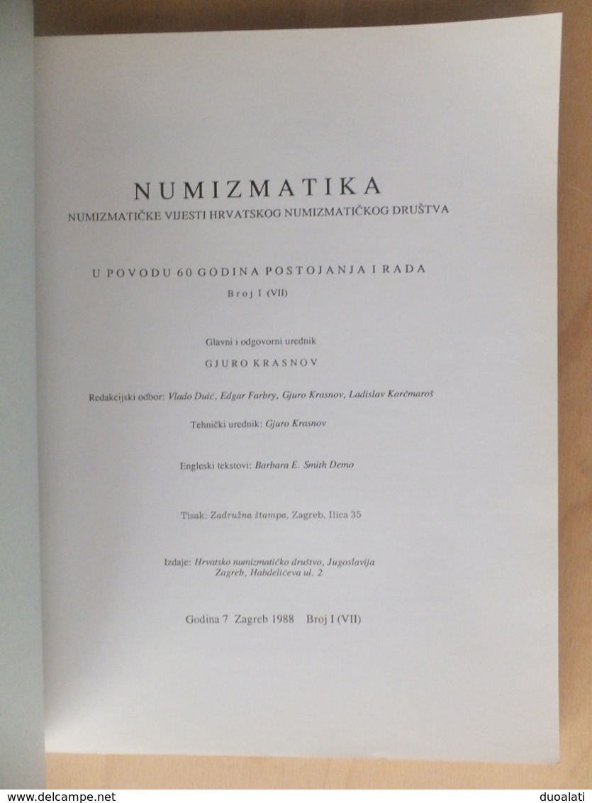 Croatia Numismatic News Numizmatički Vijesti 1928 - 1988 Memory Book Magazine Brochure Croatian Numismatic Society - Andere & Zonder Classificatie