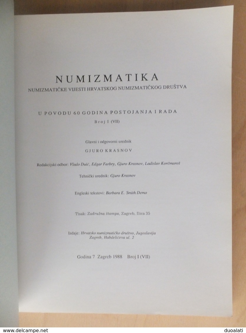 Croatia Numismatic News Numizmatički Vijesti 1928 - 1988 Memory Book Magazine Brochure Croatian Numismatic Society - Autres & Non Classés