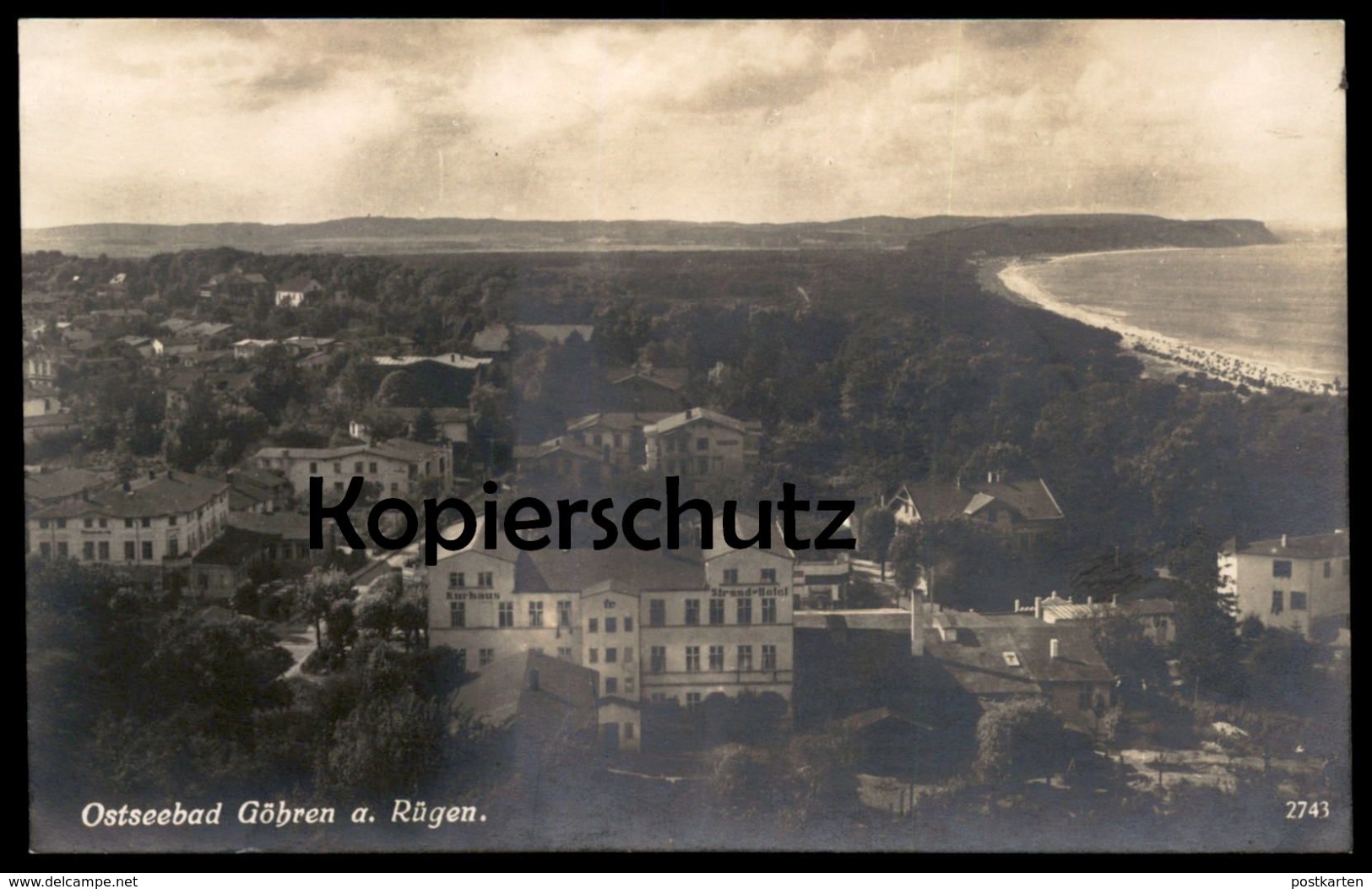 ALTE POSTKARTE OSTSEEBAD GÖHREN RÜGEN KURHAUS STRAND-HOTEL Strand Beach Plage Cpa AK Ansichtskarte Postcard - Goehren