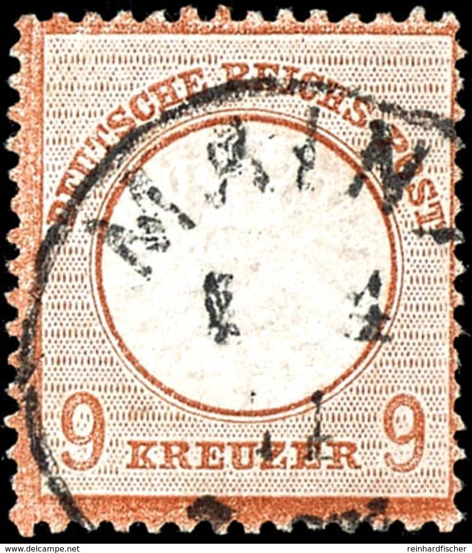 9 Kr. Großer Schild, Rötlichbraun, Sehr Gut Gezähnt, K1 MAINZ, Gepr. Sommer BPP, Mi. 550,-, Katalog: 27a O - Other & Unclassified