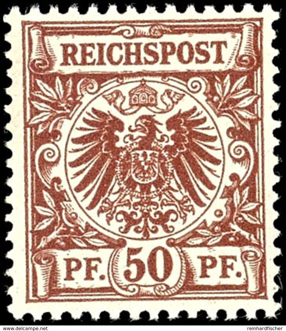 50 Pfg. Krone/Adler Rötlichbraun, Postfrisch, Gepr. Zenker VÖB, Mi. 150,-, Katalog: 50d ** - Other & Unclassified