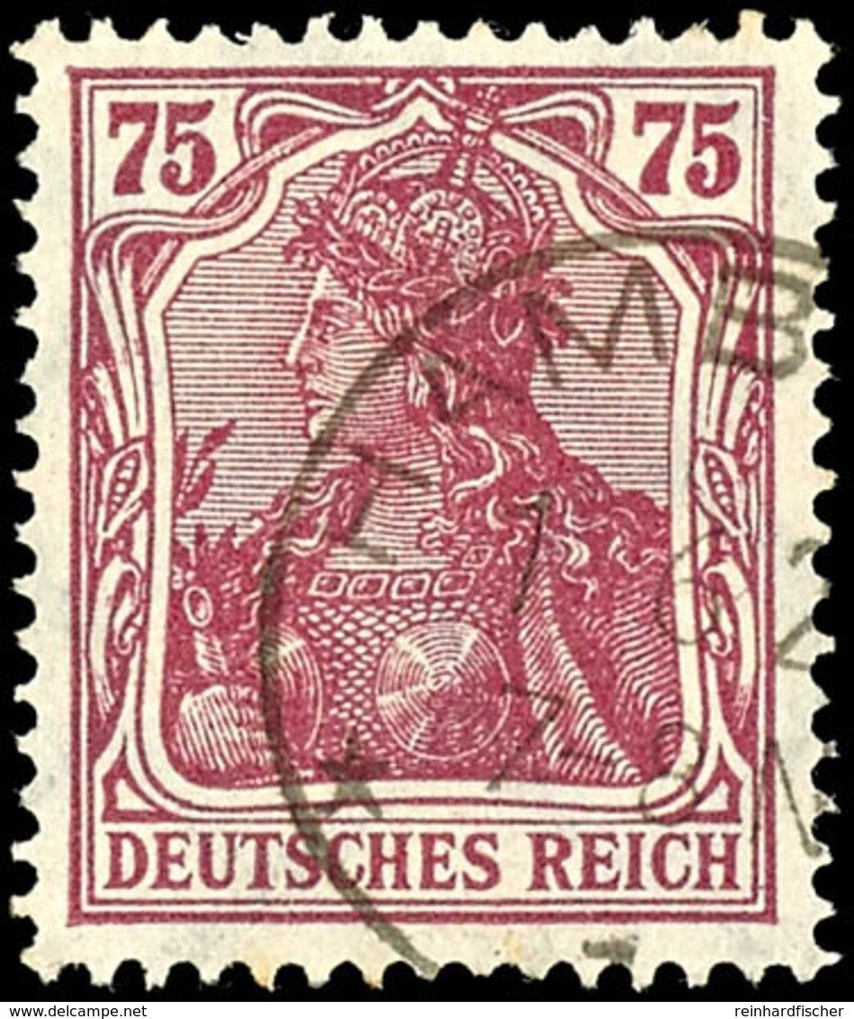 75 Pfg Germania Rotkarmin, Tadellos Gestempelt K1 "HAMBURG 1.6.2..", Kabinett, Gepr. Winkler BPP, Mi. 180.-, Katalog: 19 - Other & Unclassified