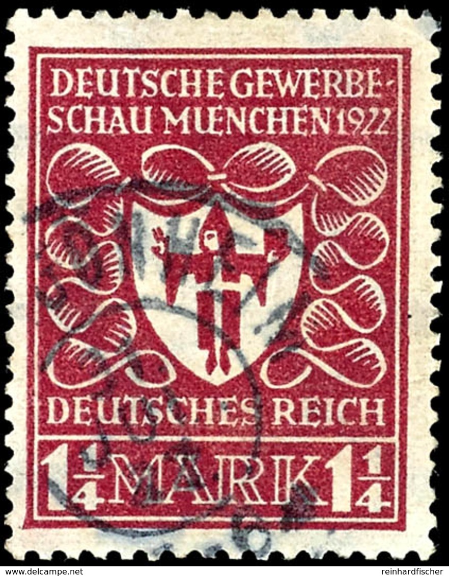 1¼ Mk. Gewerbeschau, Lebhaftrötlichkarmin, Gest., Gepr. Infla, Mi. 400,-, Katalog: 199b O - Other & Unclassified