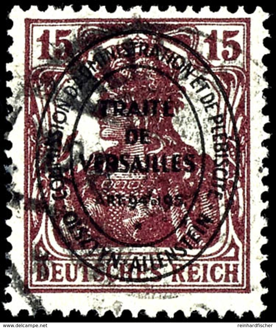 15 Pfennig Karminbraun, Zeitgerecht Entwertet, Fotoattest Wasels BPP "echt, Einwandfrei", Mi.1.000,-, Katalog: 18b O - Andere & Zonder Classificatie