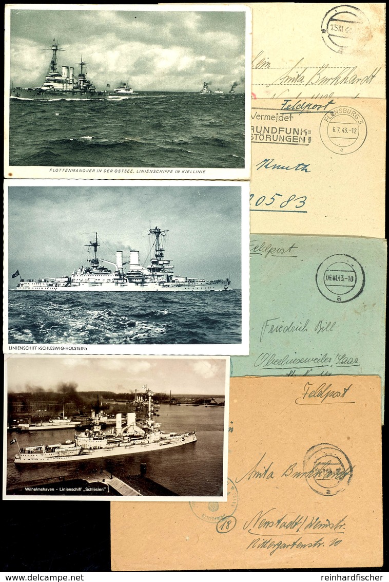 1939/44, Kriegsmarine, 3 Feldpost-Briefe Mit Brief-Stpl. Und Absenderangabe Feldpost-Nr. M 20583 (= Linienschiff "Schles - Autres & Non Classés